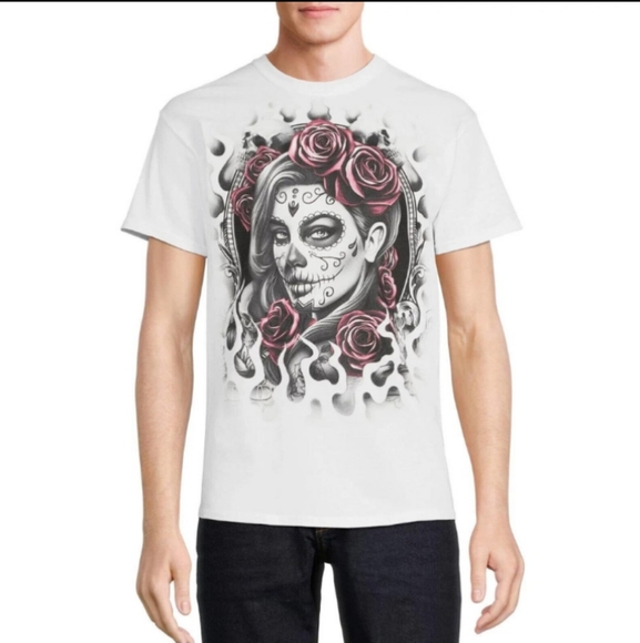 Men's Pinup Graphic Sugar Skull T Shirt Short Sleeve Sz 3xl NWOT - Picture 3 of 8